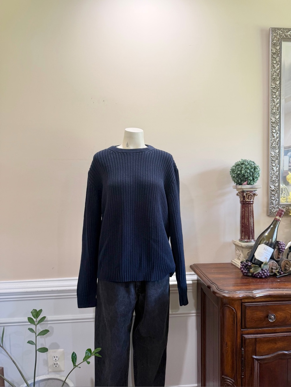 J. Crew  Ribbed Crewneck Sweater - Navy
